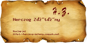 Herczog Zétény névjegykártya
